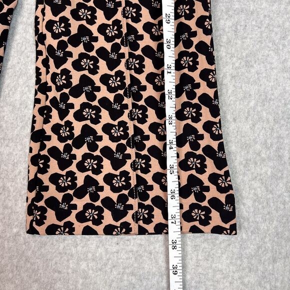 Anthropologie Maeve Brown Print The Margot Kick Flare Cropped Trousers Sz Small - Picture 11 of 13